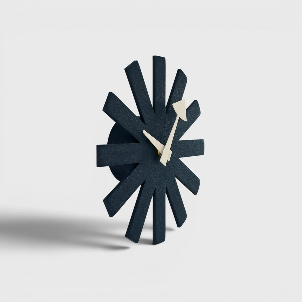 Asterisk Clock - Dark Blue