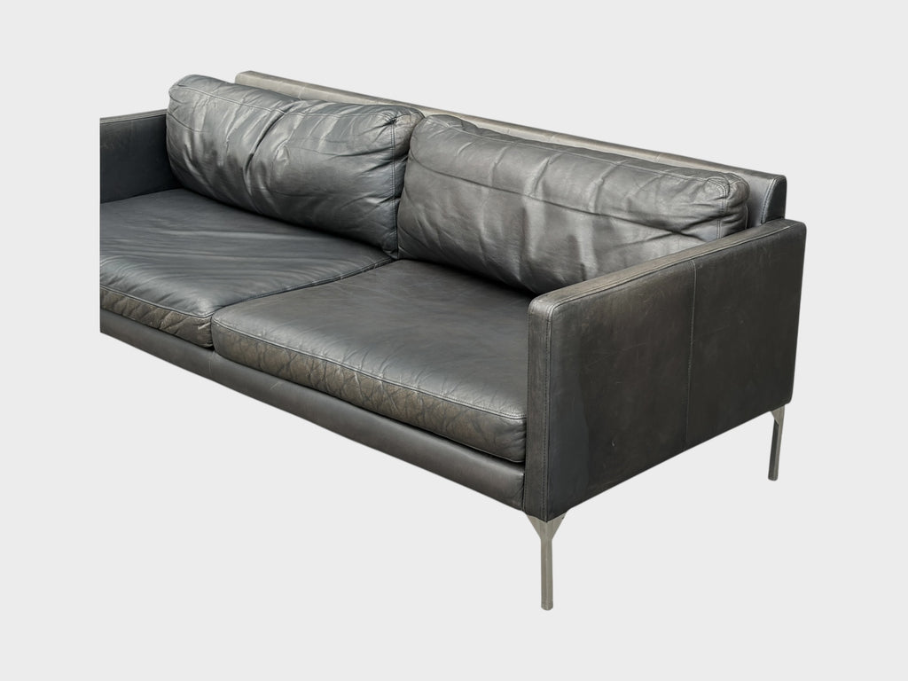 Freedom Mid-century Genuine Leather 3 Seater Couch