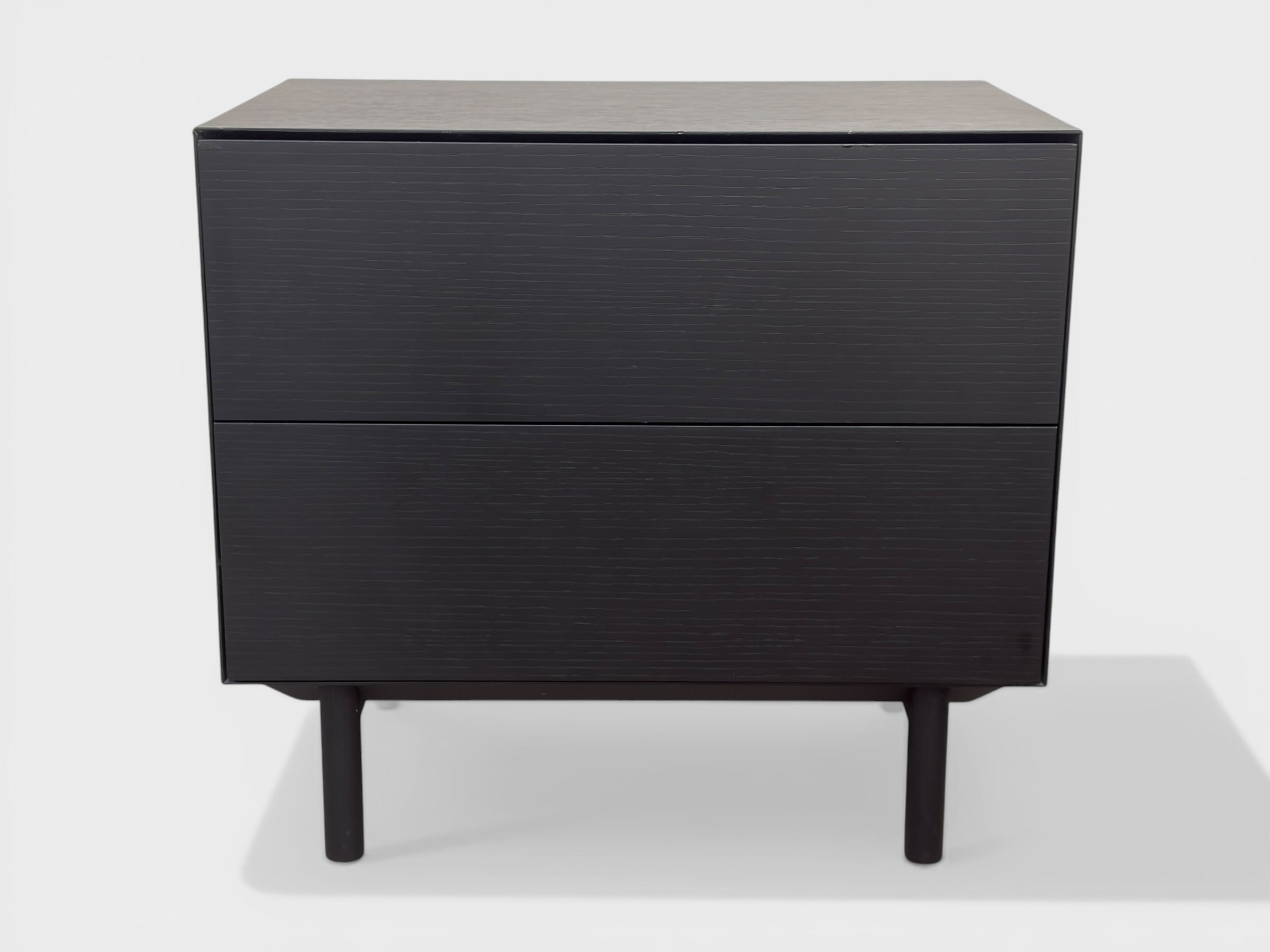 2x Citta Compound Black Bedside Tables/Draws