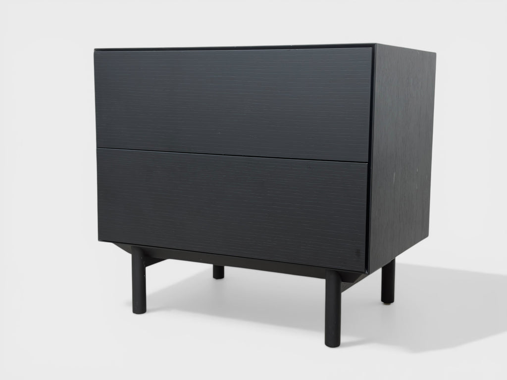 2x Citta Compound Black Bedside Tables/Draws