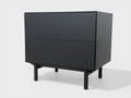 2x Citta Compound Black Bedside Tables/Draws