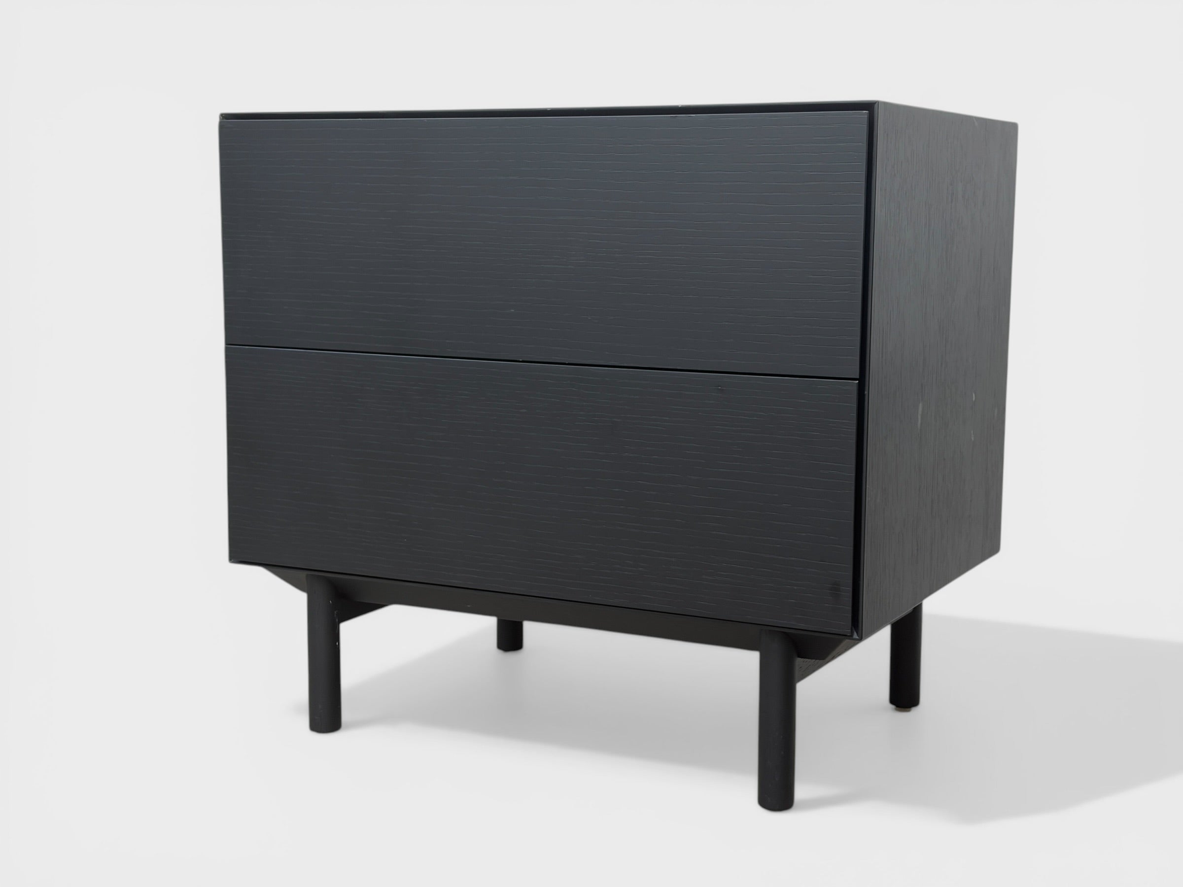 2x Citta Compound Black Bedside Tables/Draws