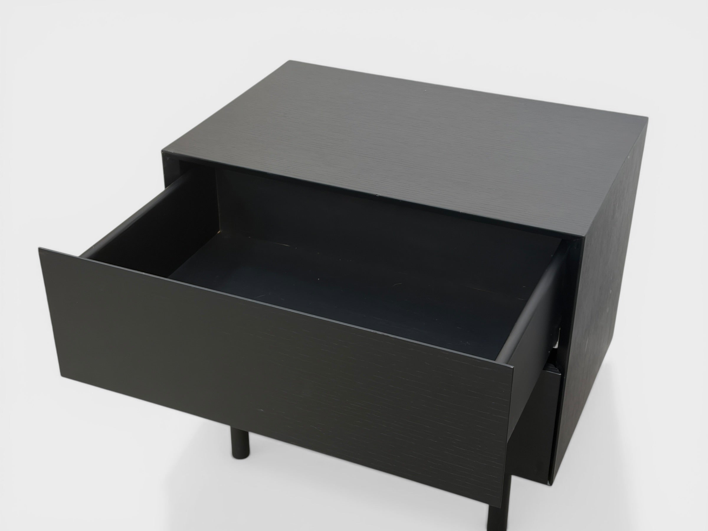 2x Citta Compound Black Bedside Tables/Draws