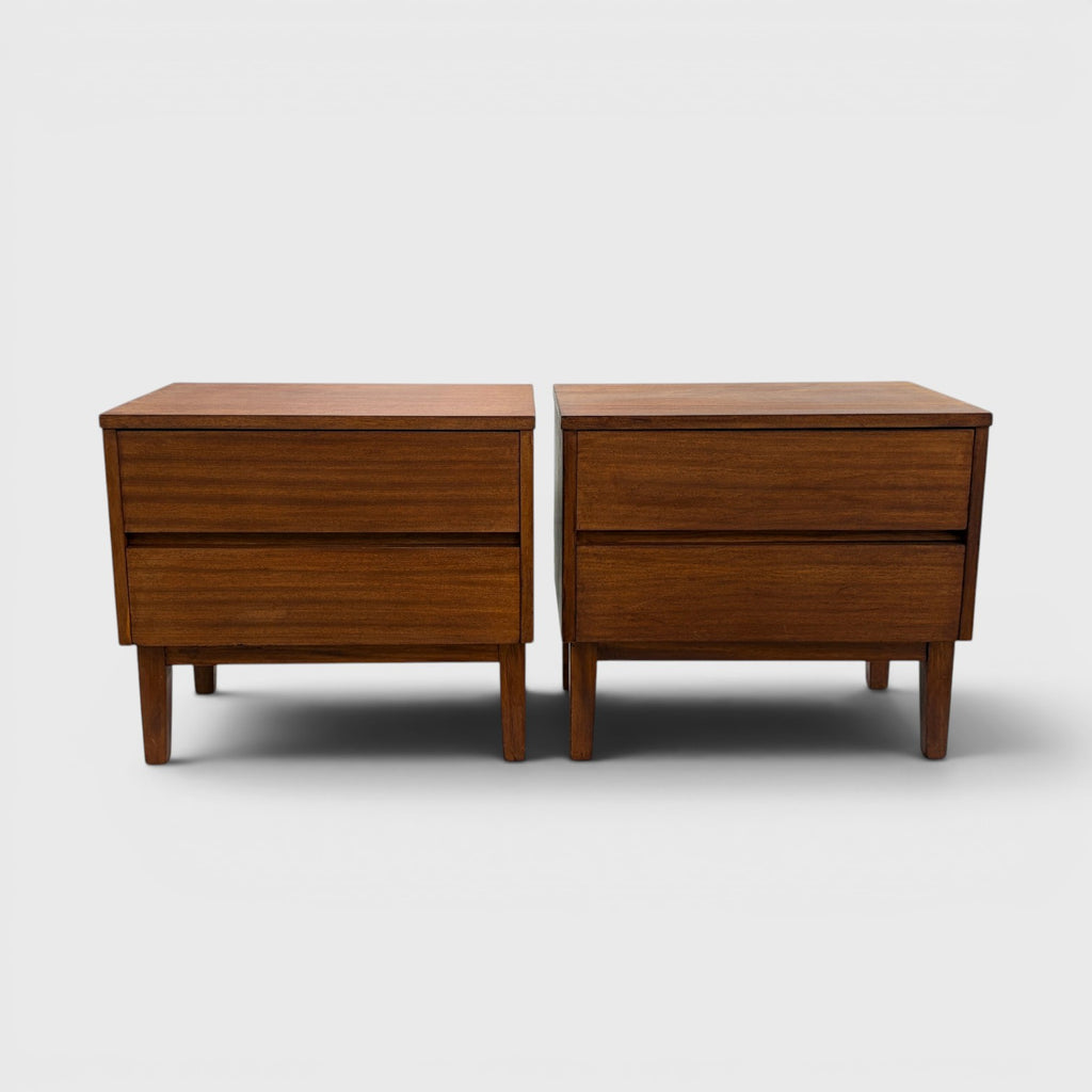 Pair of Mid-Century Modern Walnut Bedside Tables
