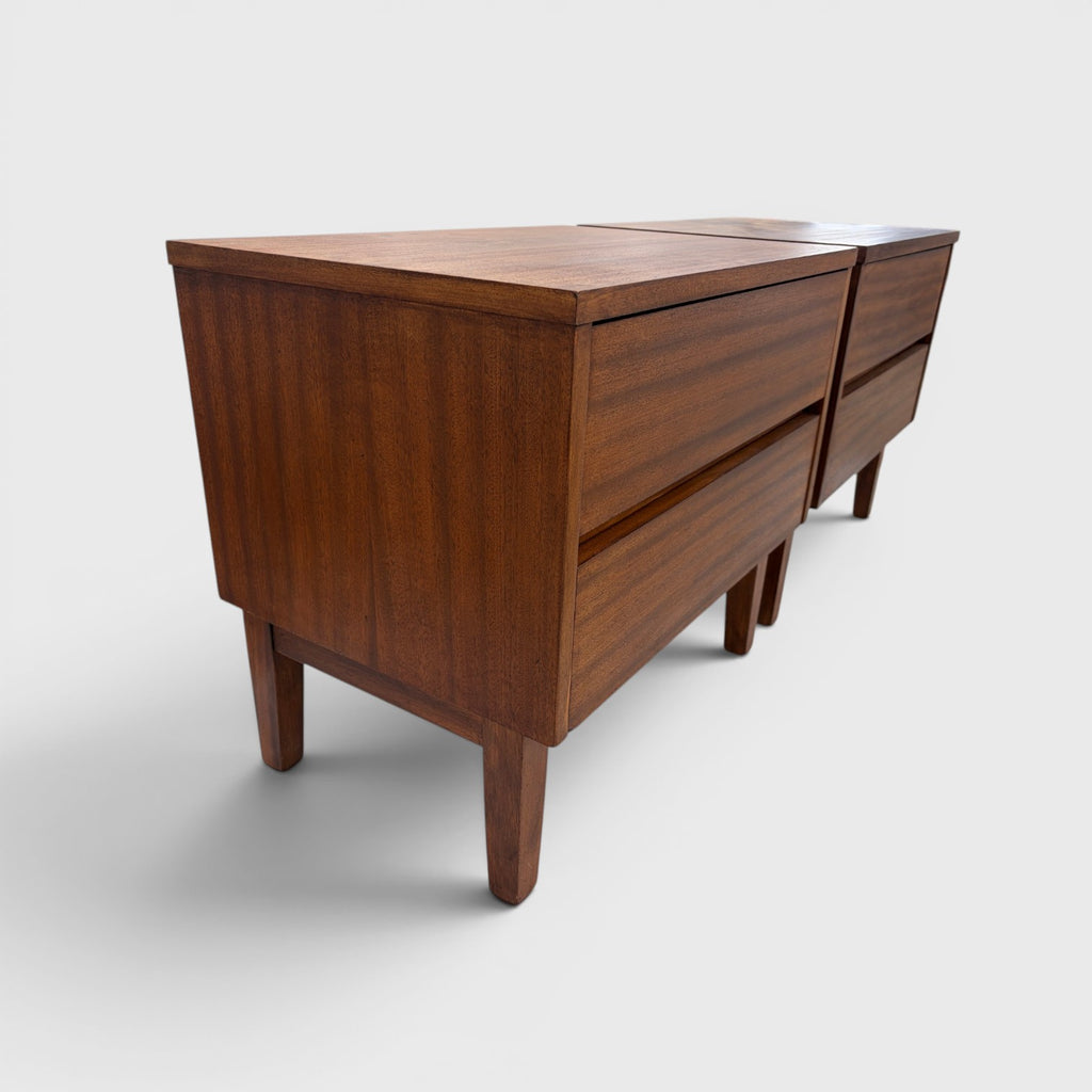 Pair of Mid-Century Modern Walnut Bedside Tables