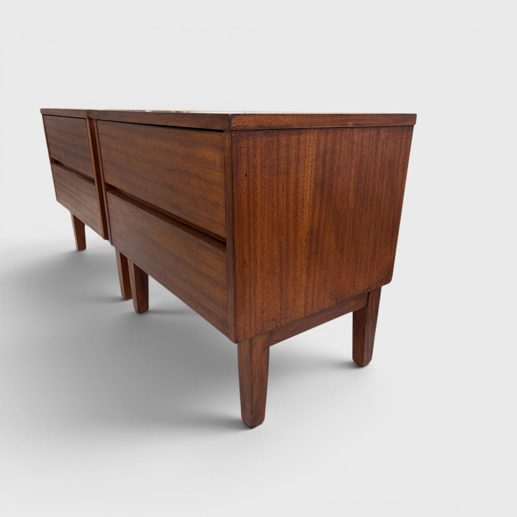 Pair of Mid-Century Modern Walnut Bedside Tables