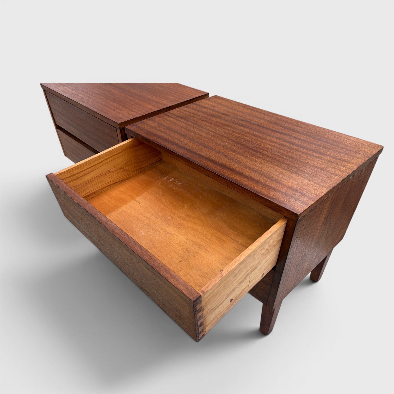 Pair of Mid-Century Modern Walnut Bedside Tables