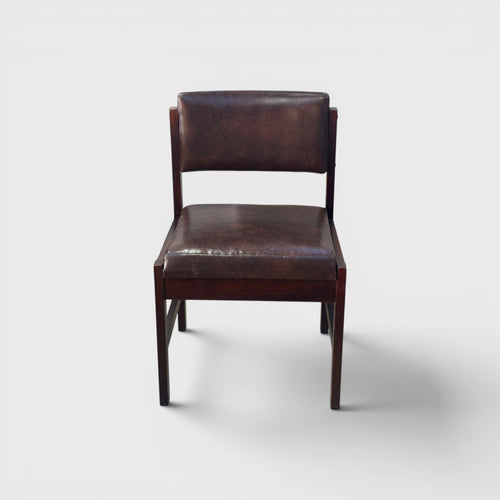 Mid Century Modern Dining Chair - Brown Vinyl