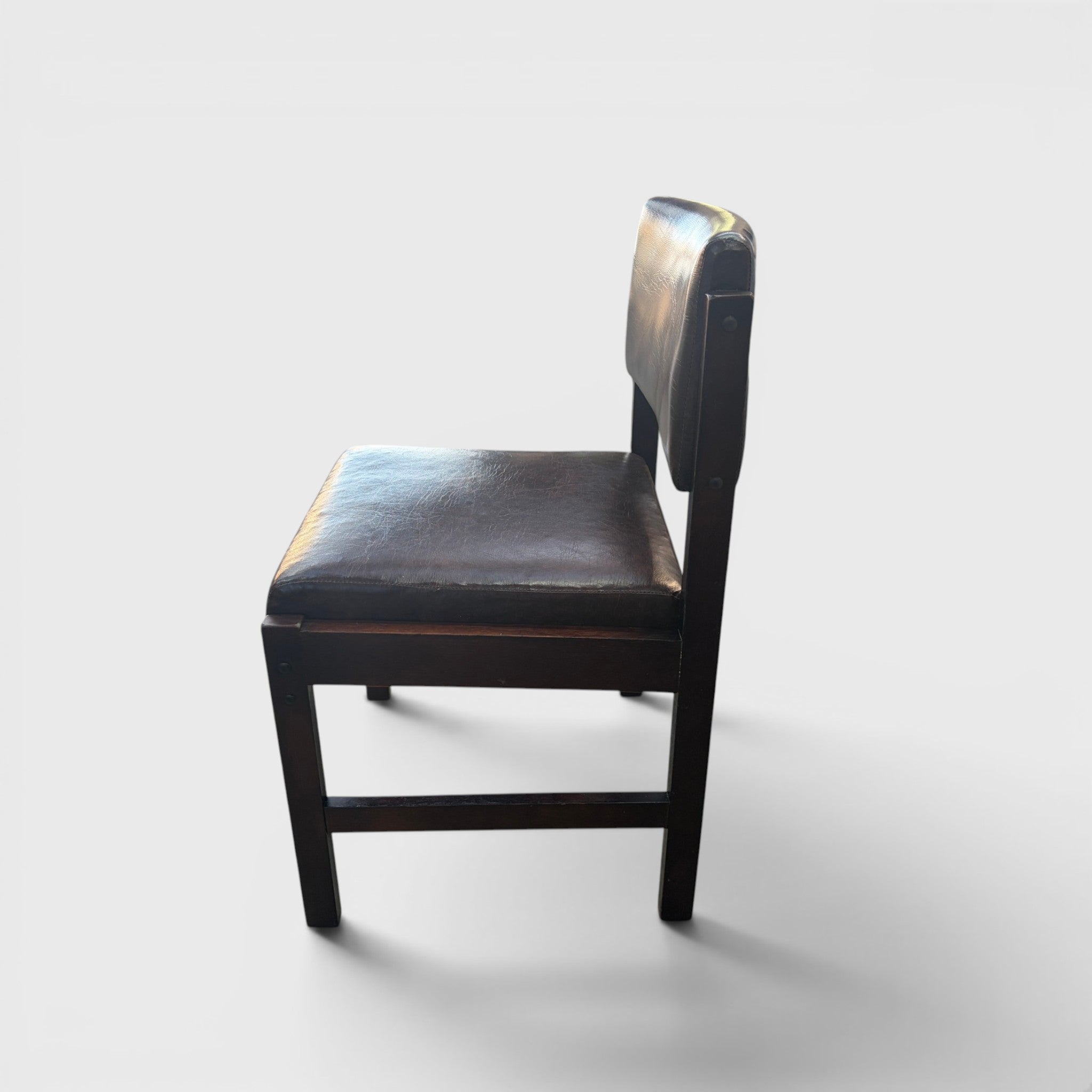 Mid Century Modern Dining Chair - Brown Vinyl