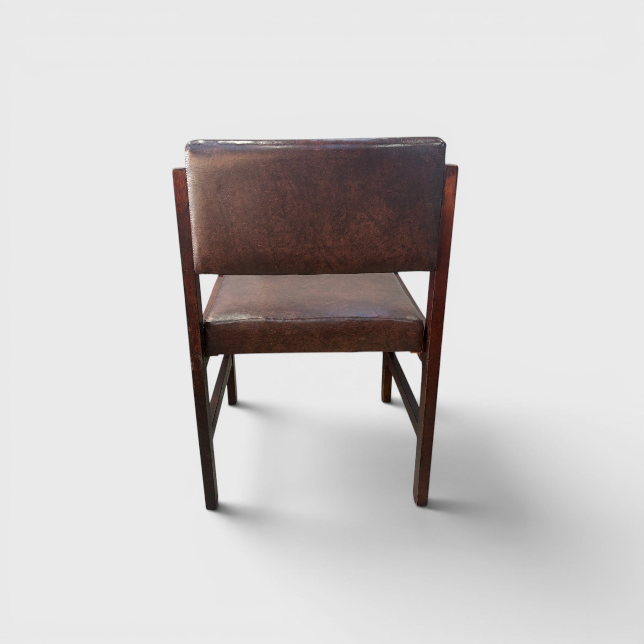 Mid Century Modern Dining Chair - Brown Vinyl