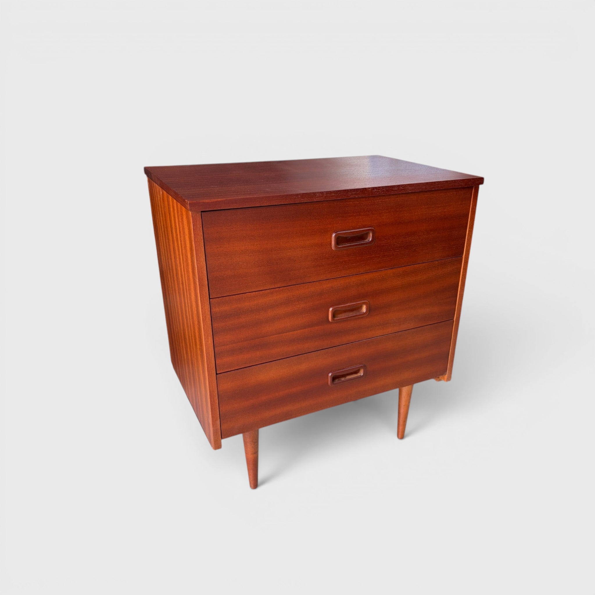 Mid-Century 3 Draw Bedside Table