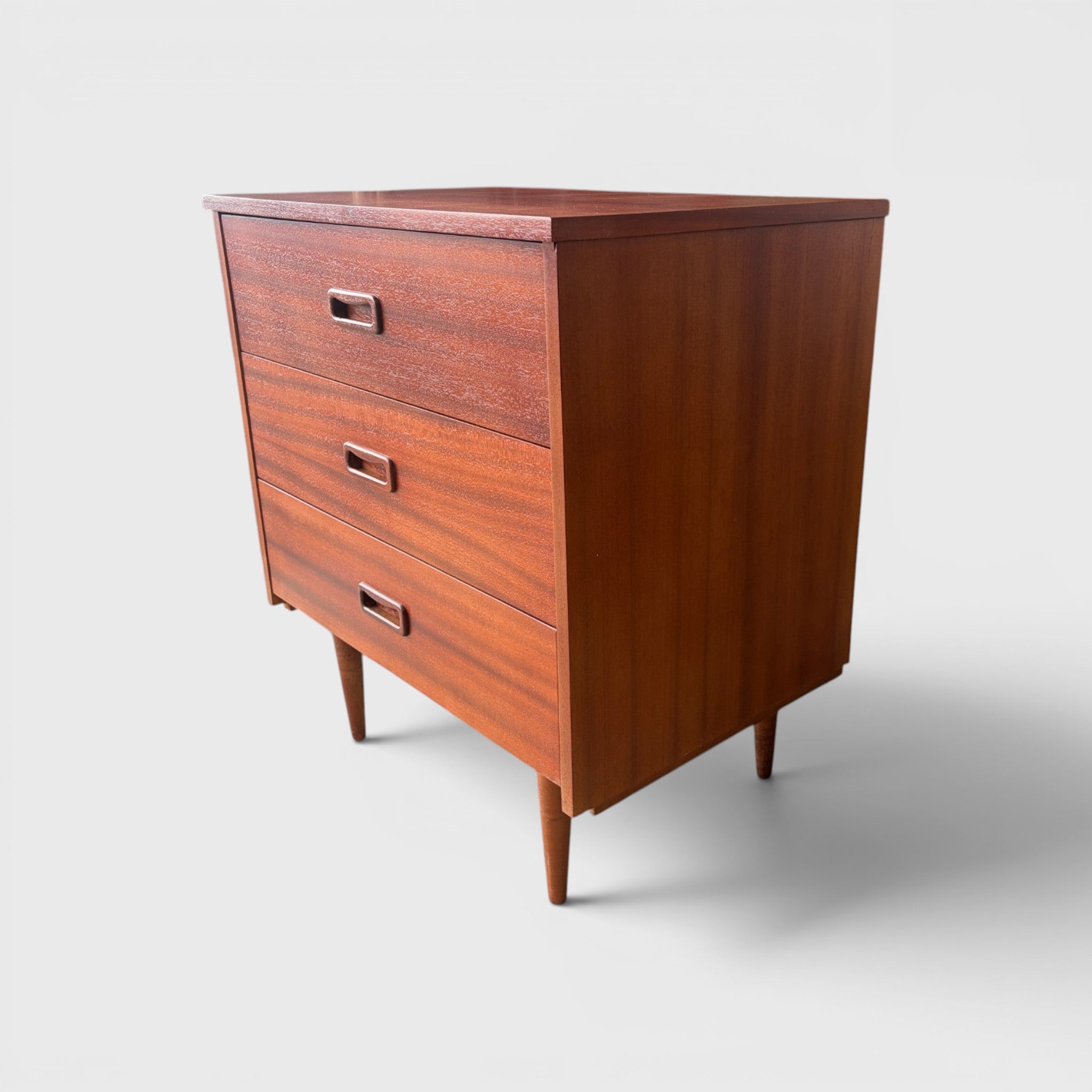 Mid-Century 3 Draw Bedside Table