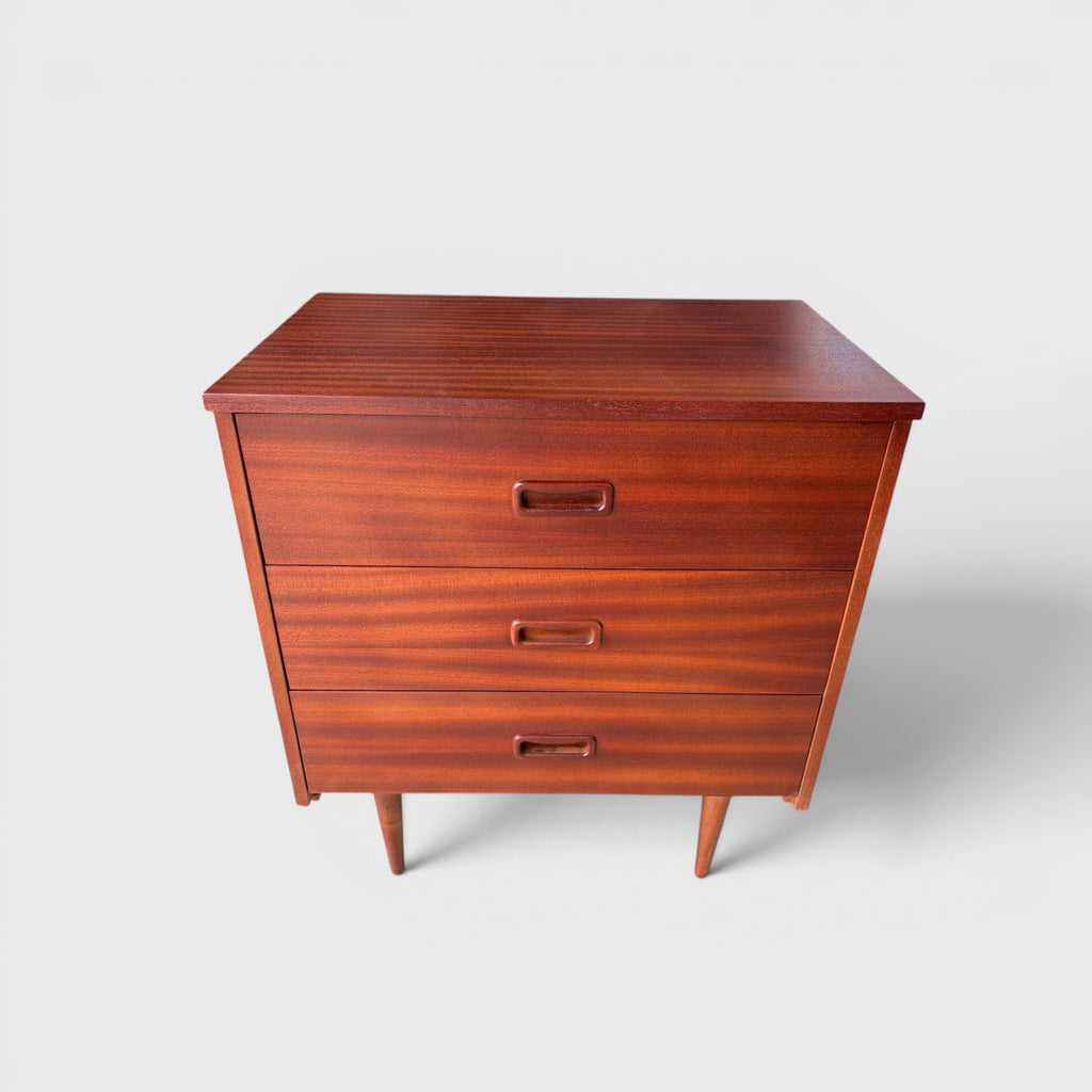 Mid-Century 3 Draw Bedside Table