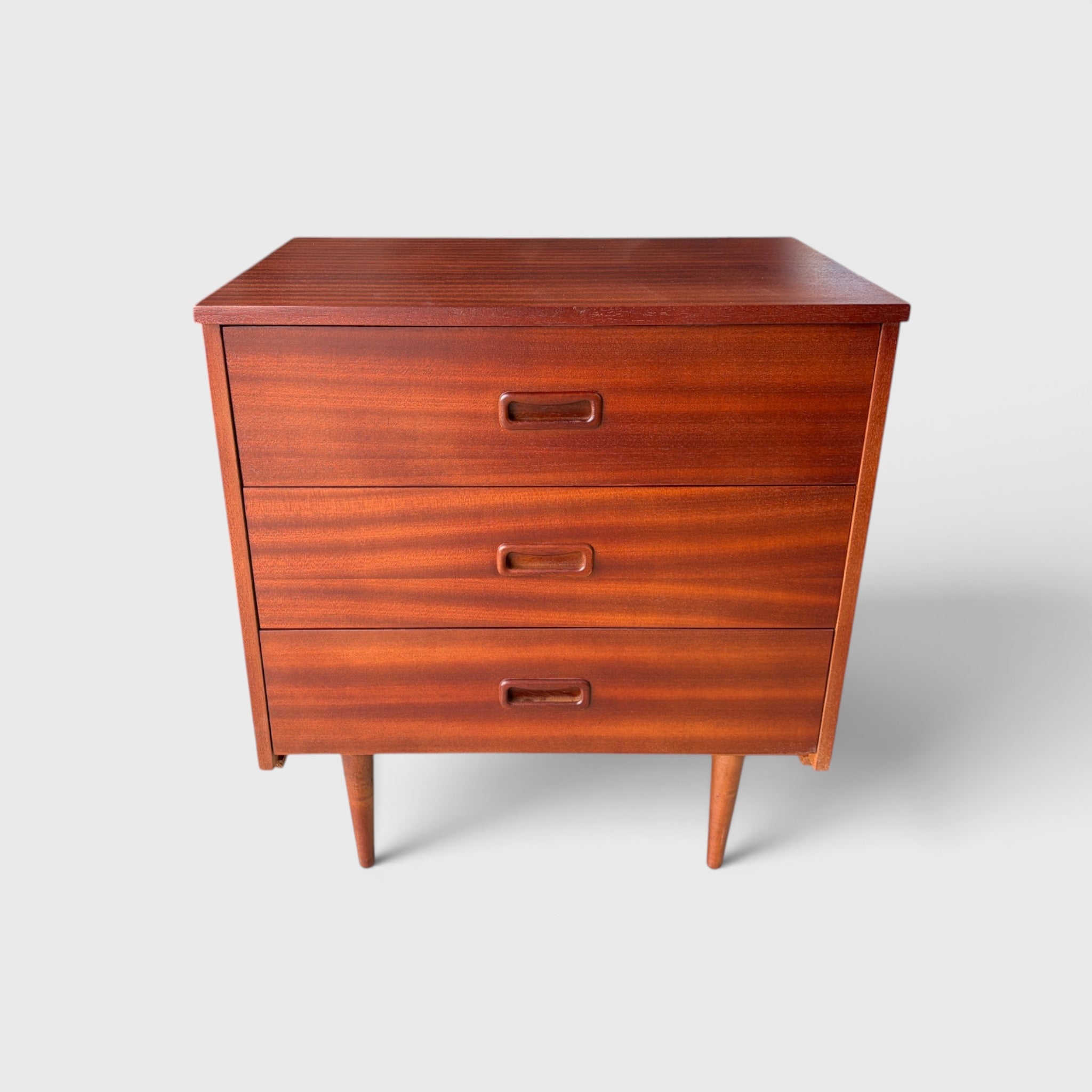 Mid-Century 3 Draw Bedside Table
