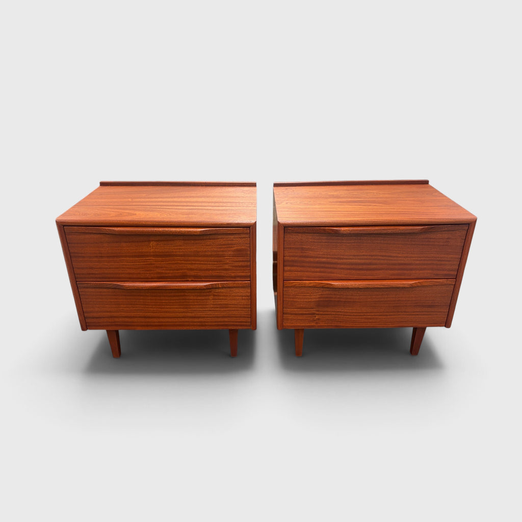 Mid-Century Solid Mahogany Bedside Tables
