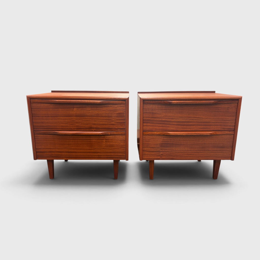 Mid-Century Solid Mahogany Bedside Tables