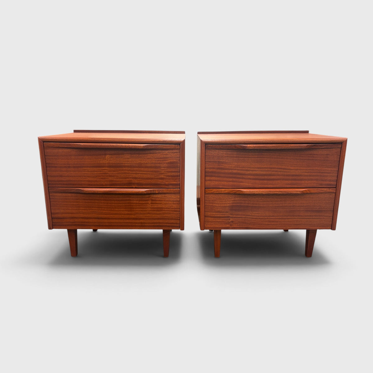 Mid-Century Solid Mahogany Bedside Tables