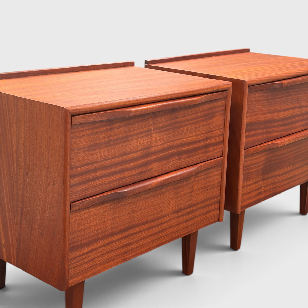 Mid-Century Solid Mahogany Bedside Tables