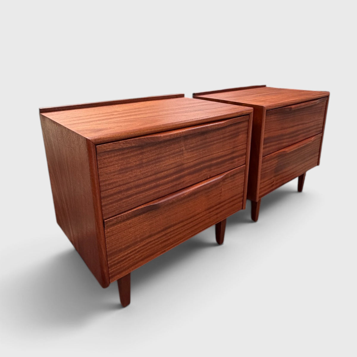 Mid-Century Solid Mahogany Bedside Tables