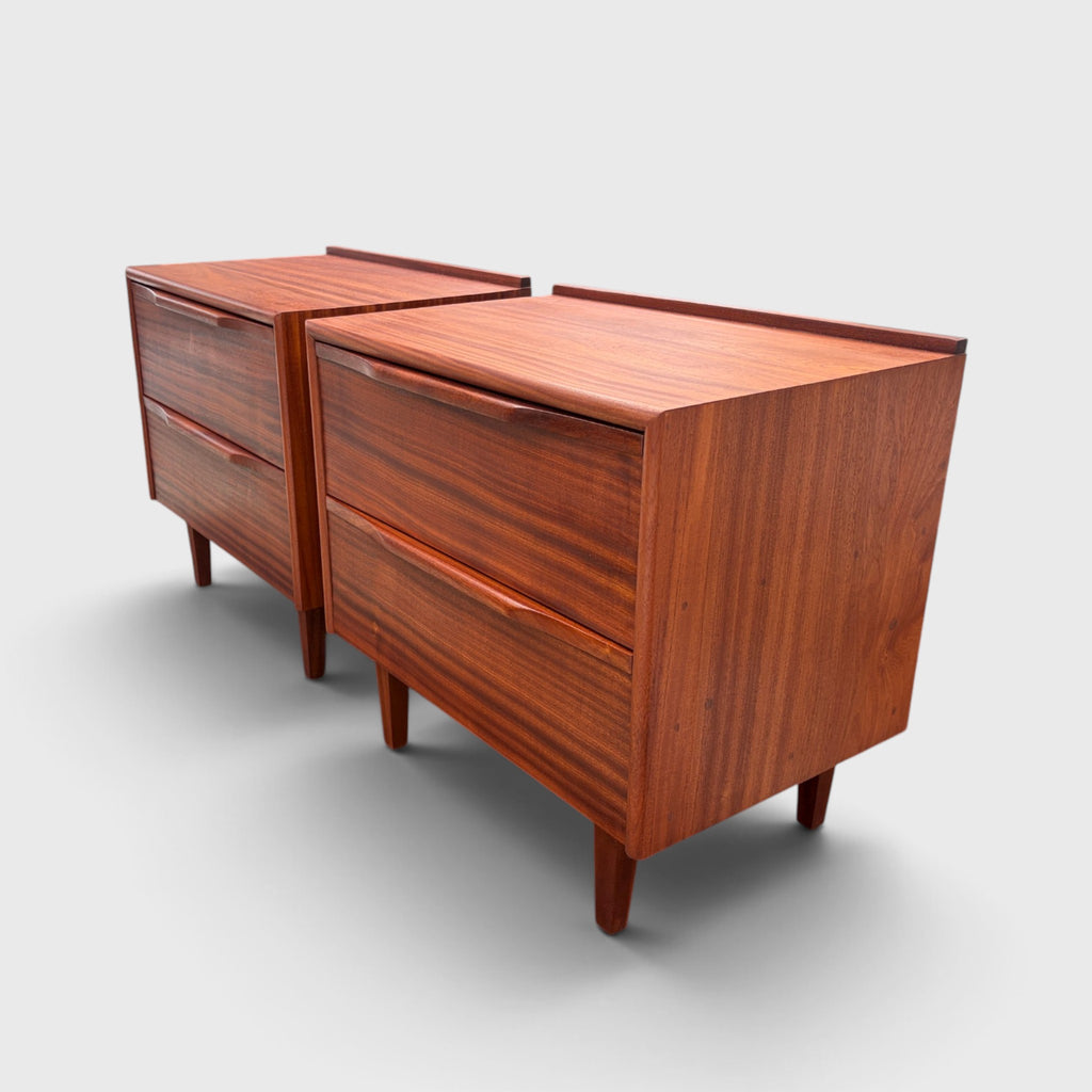Mid-Century Solid Mahogany Bedside Tables