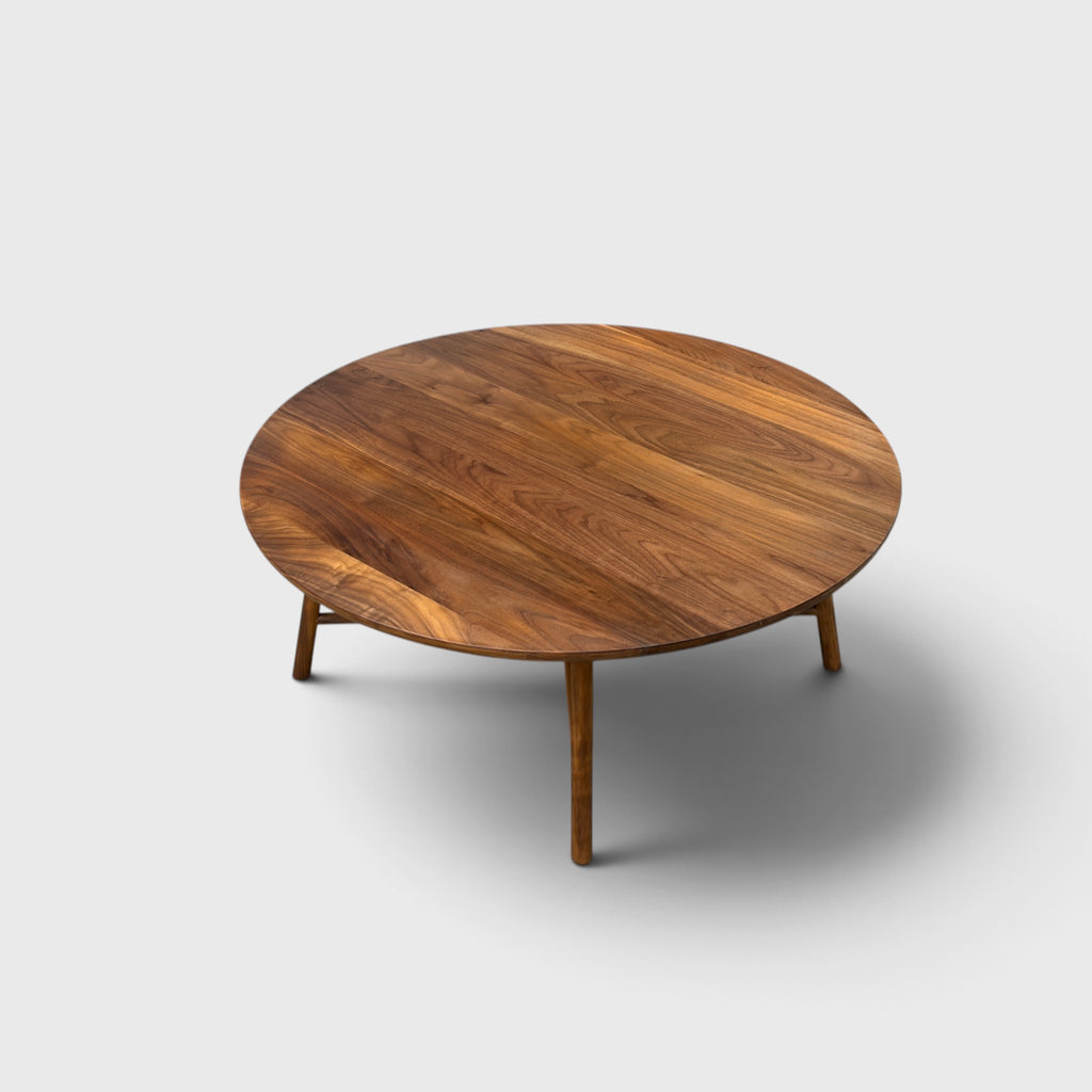 Citta Radial Round Coffee Table - Solid Walnut