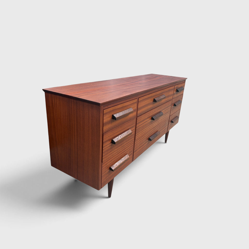 Mid-Century Solid Mahogany 9-Draw Lowboy