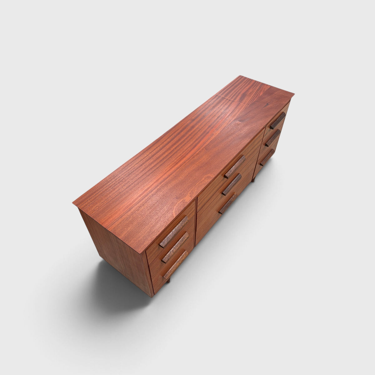 Mid-Century Solid Mahogany 9-Draw Lowboy