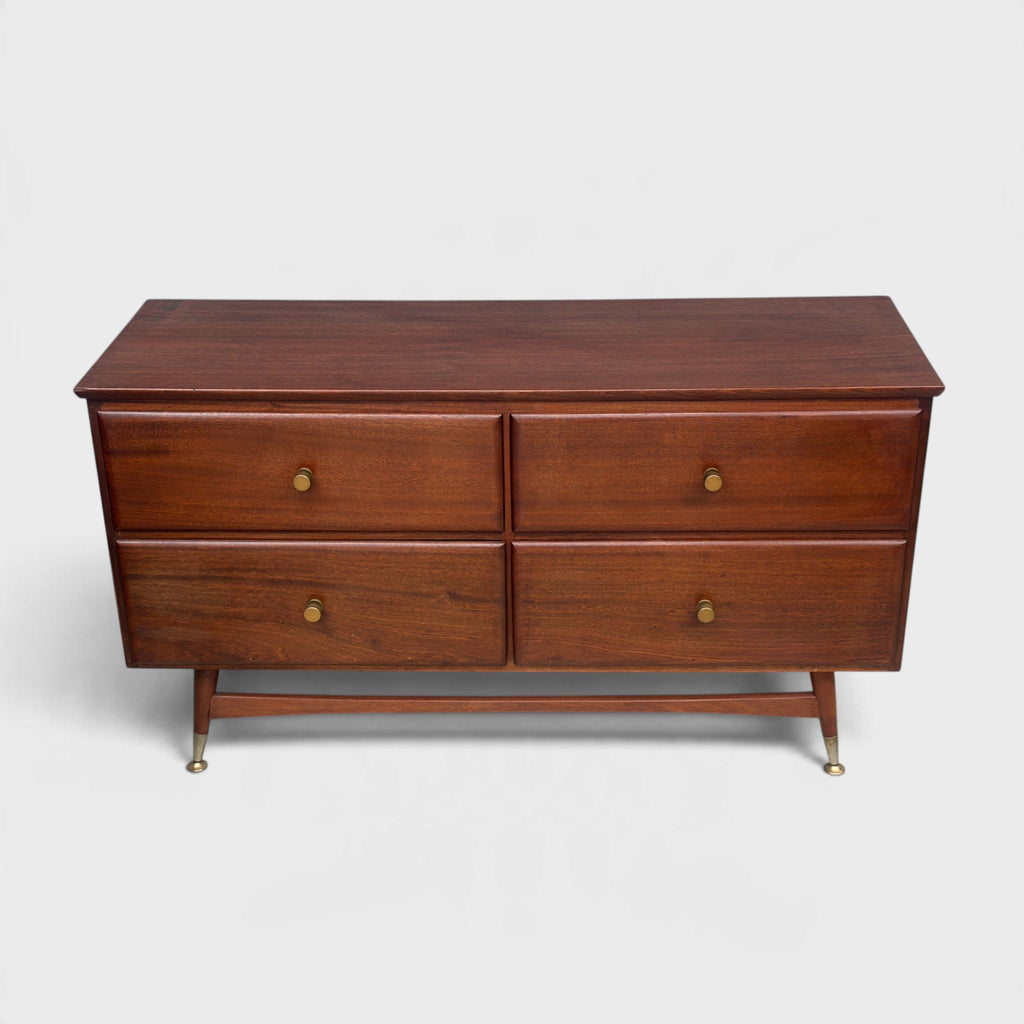 Mid-Century 4 Draw Lowboy Solid Mahogany