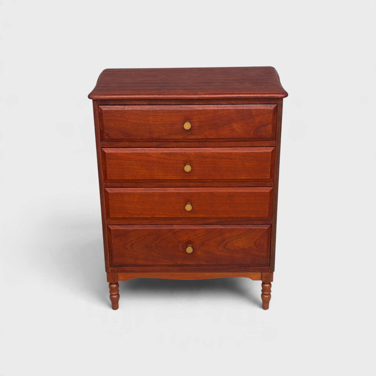 Mid-Century 4 Draw Tallboy Solid Mahogany