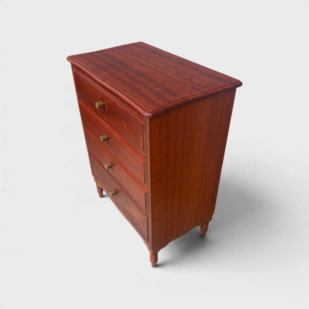 Mid-Century 4 Draw Tallboy Solid Mahogany