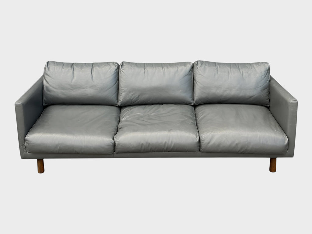 Nood 3 Seater Dark Grey Genuine Leather Couch