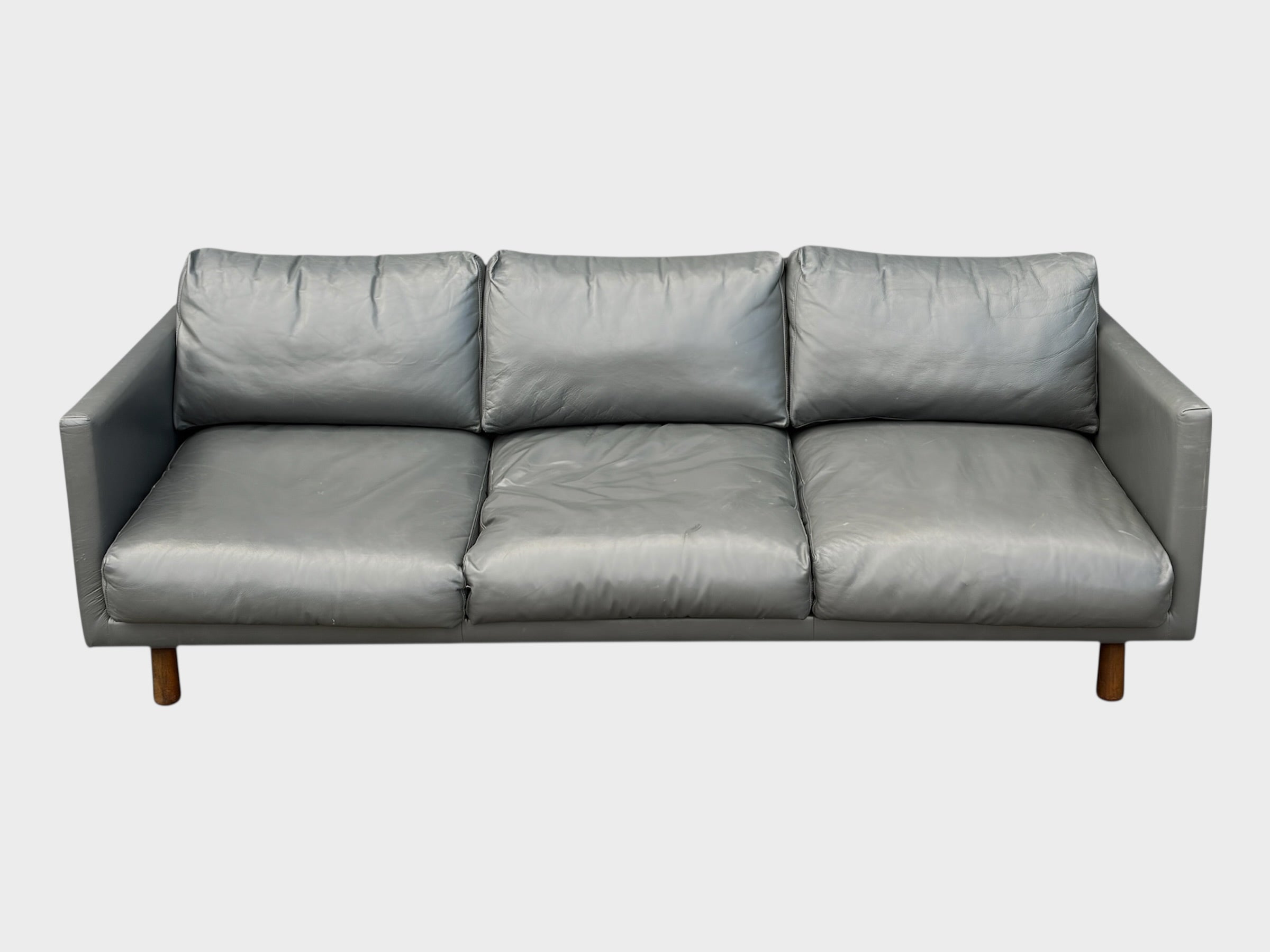 Nood 3 Seater Dark Grey Genuine Leather Couch