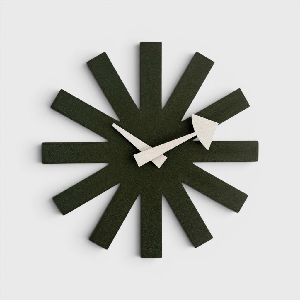 Asterisk Clock - Olive Green