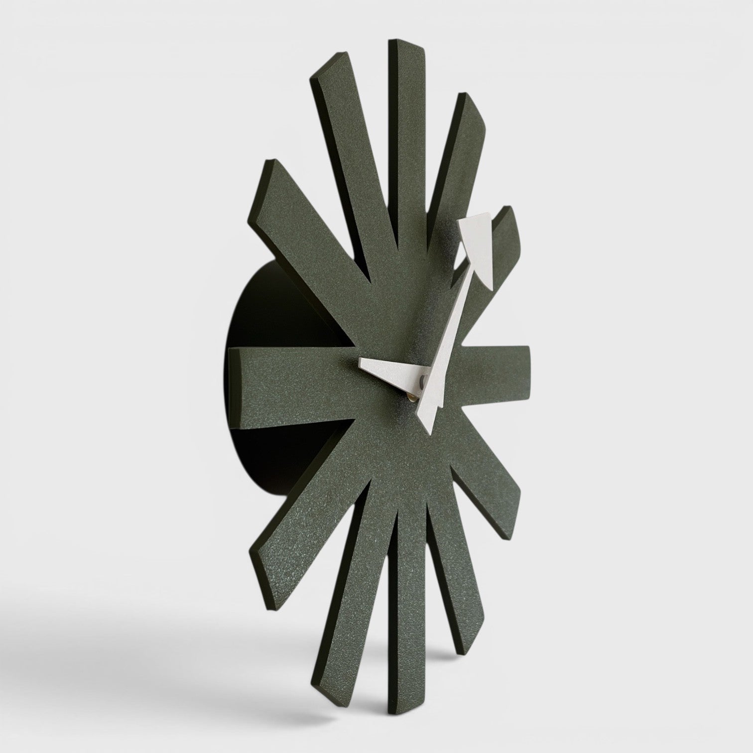Asterisk Clock - Olive Green